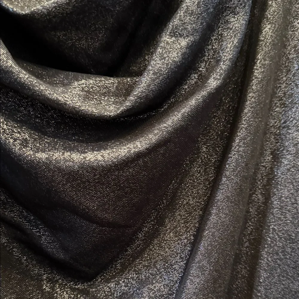 Tinsel Metallic Black Cowl Neck Bodysuit